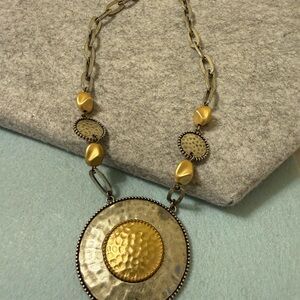 Gold and Silver Pendant Necklace